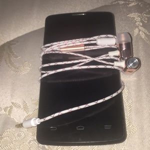 ZTE cellphone with earbuds